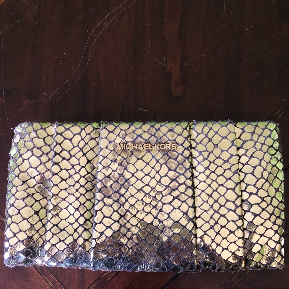 Michael Kors Gold Snakeskin Clutch